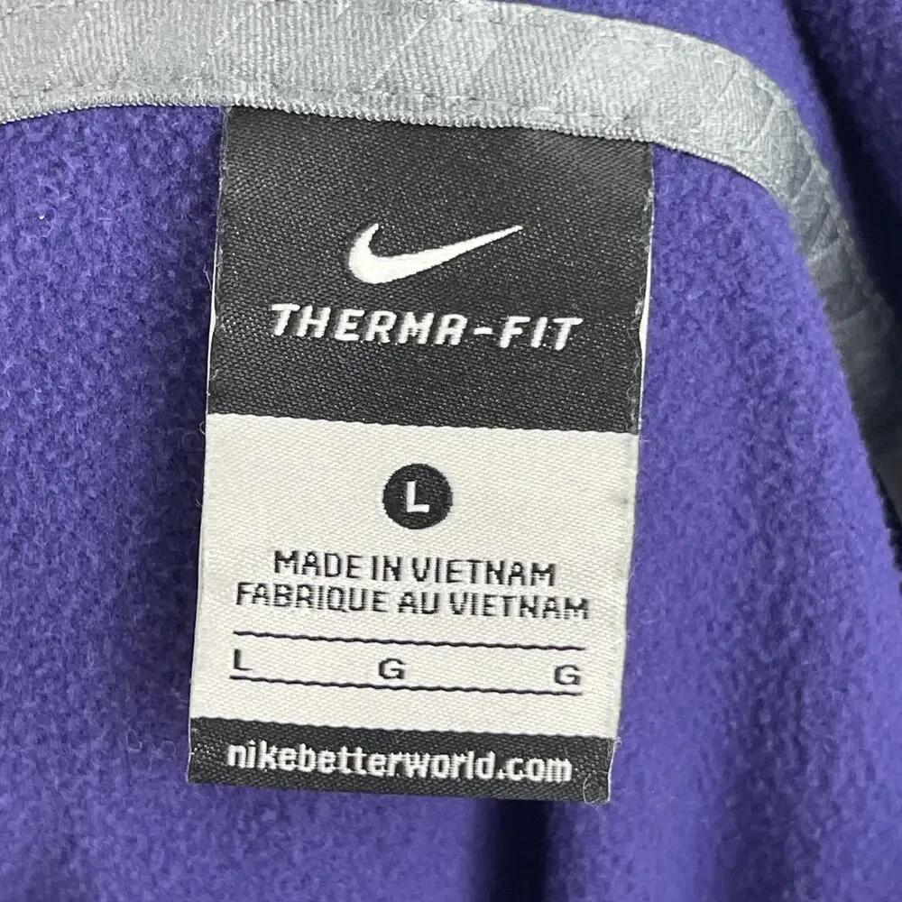 Nike Kansas State Wildcats Hoodie Mens Large Purple Therma Fit‎ Circuit Pullover